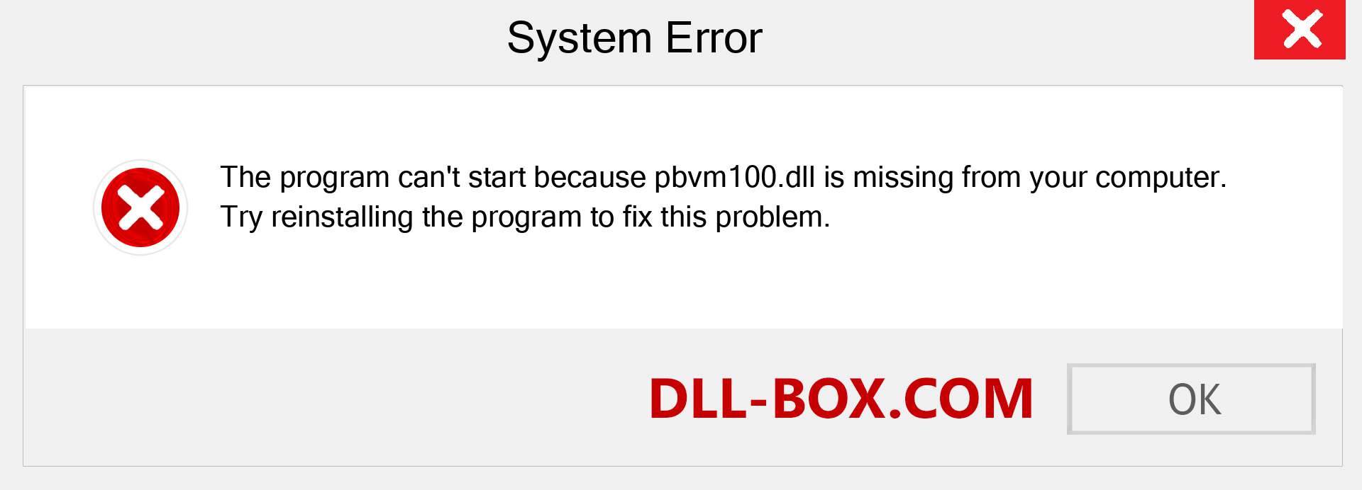  pbvm100.dll file is missing?. Download for Windows 7, 8, 10 - Fix  pbvm100 dll Missing Error on Windows, photos, images
